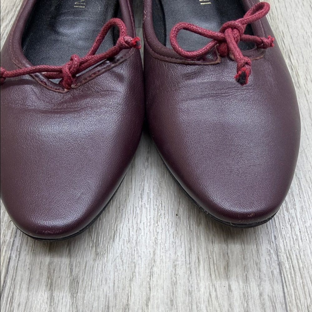 A. Soliani Maroon Ballet Flats Made In Italy - Picture 3 of 10